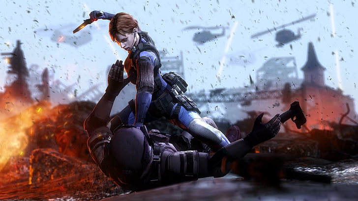 วอลล์เปเปอร์ดิจิทัลเกมสวมบทบาทวิดีโอเกม Jill Valentine Resident Evil 6 ศิลปะดิจิทัลการแสดงผล CGI, วอลล์เปเปอร์ HD