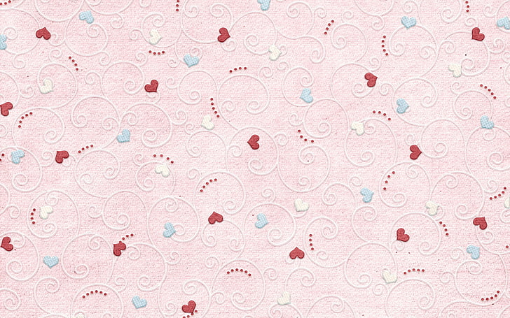 merah muda, merah, dan biru wallpaper hati, latar belakang, jantung, pola, tekstur, Wallpaper HD