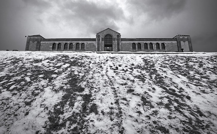 오르막, 흑백, 겨울, 건물, 넓은, 토론토, 흑백, 14mm, HD 배경 화면