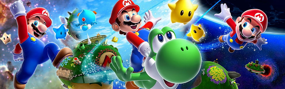 Mario, Super Mario-Galaxie, Super Mario-Galaxie 2, Yoshi, HD-Hintergrundbild HD wallpaper