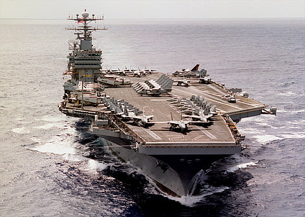 самолетоносач, военен кораб, военен, кораб, превозно средство, HD тапет HD wallpaper