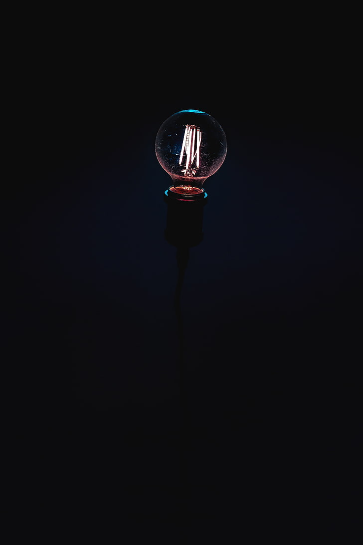 エジソン電球、ランプ、電気、光、黒の背景、 HDデスクトップの壁紙、 スマホの壁紙
