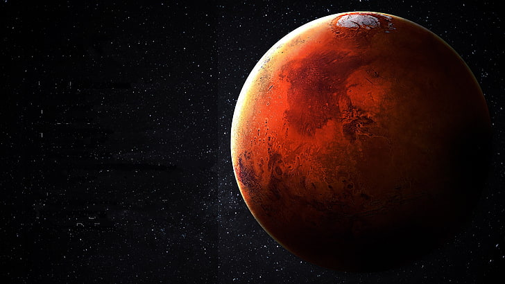 planeta Mars ilustracja, przestrzeń, planeta, Droga Mleczna, Mars, Tapety HD