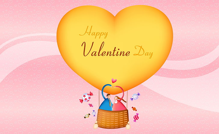 Z miłością Walentynki, święta, walentynki, miłość, serce, cukierki, kochankowie, miłość jest w powietrzu, szczęśliwych walentynek, latanie balonem, Tapety HD