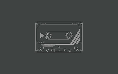 cassette, minimalism, simple background, monochrome, HD wallpaper HD wallpaper
