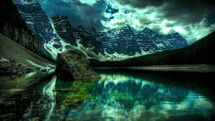 산, 호수, HD 배경 화면