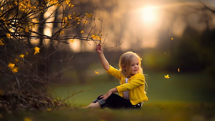 เด็กสาวธรรมชาติฤดูใบไม้ผลิวอลล์เปเปอร์เดสก์ทอปภาพ .., วอลล์เปเปอร์ HD