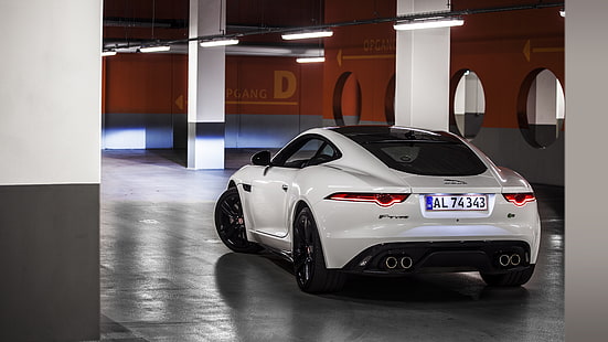 белая машина, Jaguar, F-Type, белая, авто, HD обои HD wallpaper