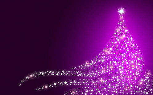 Xmas tree, Christmas lights, Purple, HD wallpaper HD wallpaper