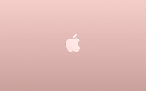 logo, apple, pink, rose, gold, white, minimal, illustration, art, HD wallpaper HD wallpaper