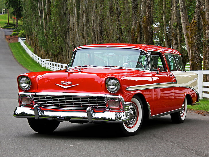 1956, Luft, Bel, Chevrolet, Nomade, Retro, Kombi, HD-Hintergrundbild