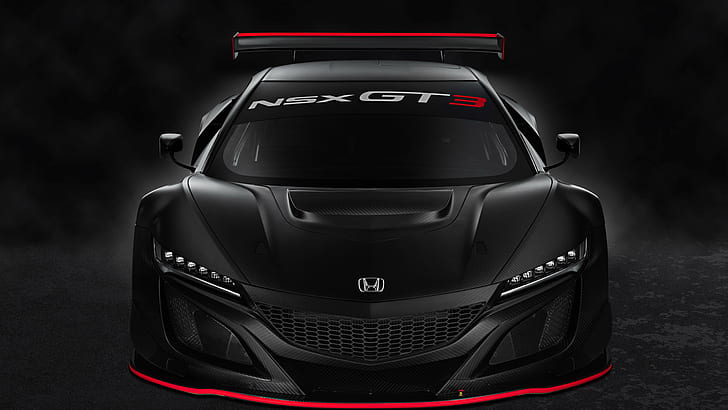 8k uhd, Honda, Honda nsx, Honda nsx GT3, Sportwagen, schwarzes Auto, HD-Hintergrundbild