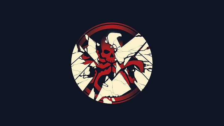 ilustrasi tengkorak merah, Marvel Comics, Hydra (comics), S.H.I.E.L.D., Wallpaper HD