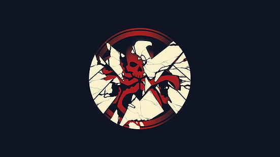 rote Schädelillustration, Marvel-Comics, Hydra (Comics), S.H.I.E.L.D., HD-Hintergrundbild HD wallpaper