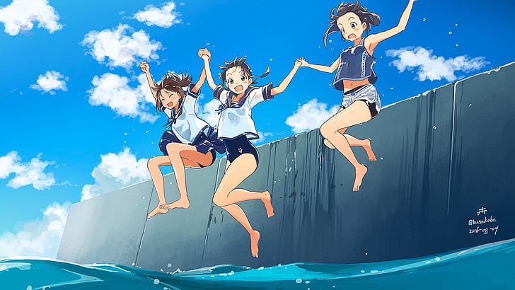 Anime, Kantai-Sammlung, Fubuki (Kancolle), Hayasui (Kancolle), I-401 (Kancolle), HD-Hintergrundbild