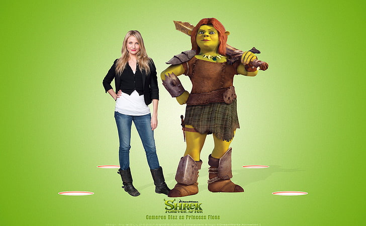 Cameron Diaz jako Księżniczka Fiona, Shrek Forever ..., okładka filmu Shreka, Kreskówki, Shrek, Shrek wiecznie później, Shrek ostatni rozdział, Cameron Diaz jako księżniczka Fiona, Cameron Diaz, księżniczka Fiona, Tapety HD