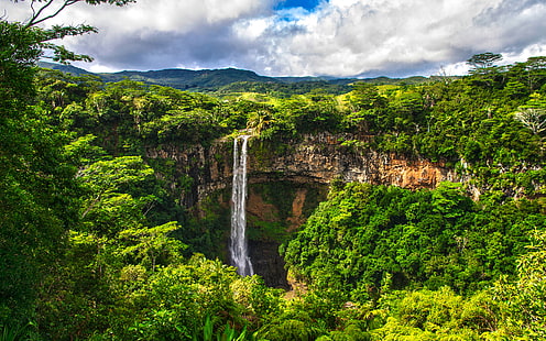 Водопад Jungle Forest HD, природа, гора, водопад, джунгла, HD тапет HD wallpaper