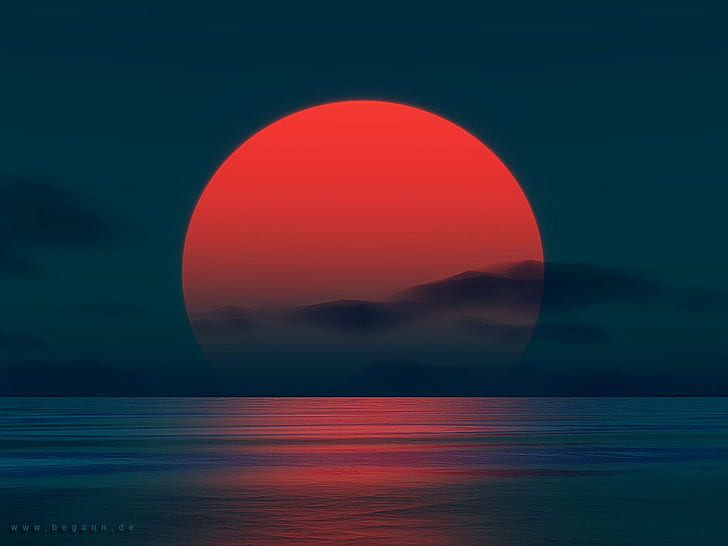 sunset painting, sunset, HD wallpaper