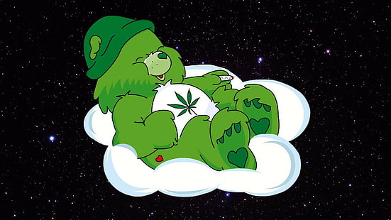 Care Bear, Cannabis, Care Bear, Cannabis, Fond d'écran HD HD wallpaper