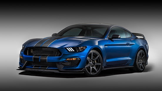 blue and black Ford Shelby GT-500, Ford, Ford Mustang, Shelby GT350, HD wallpaper HD wallpaper