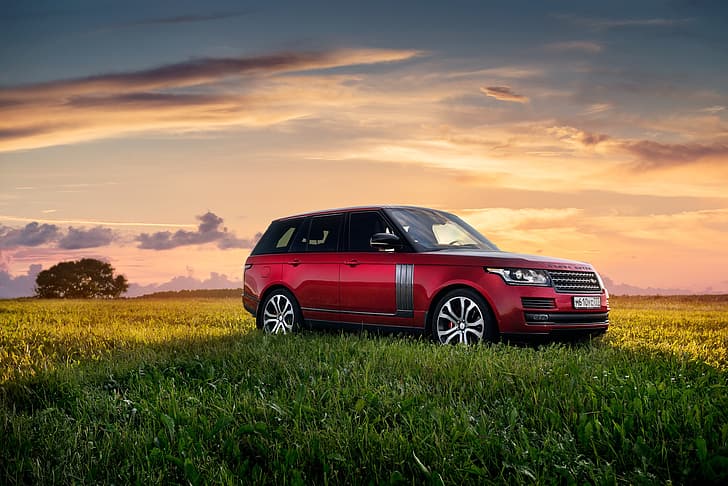 field, the sky, nature, Autobiography Dynamic, Range Rover SV, HD wallpaper