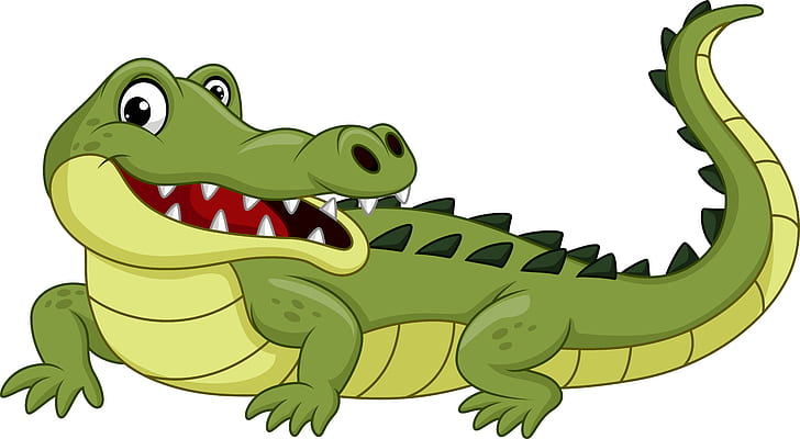 engraçado, desenho, crocodilo, réptil, HD papel de parede