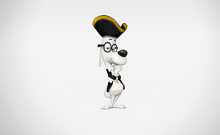 Mr. Peabody & Sherman   Mister Peabody, white dog with hat illustration, Cartoons, Others, Comic, Film, cartoon, Mister, science fiction, Animation, 2014, Peabody, Ty Burrell, inventor, HD wallpaper