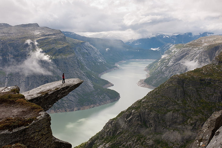 Fjord, Norway, Trolltunga, HD wallpaper