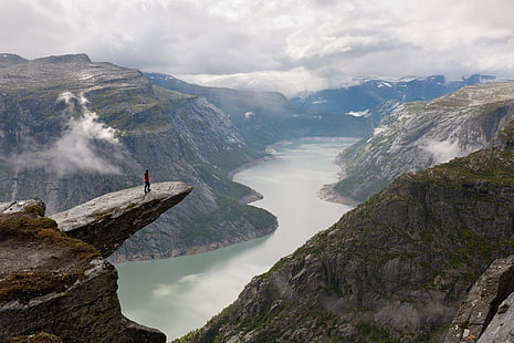 Fjord, Norwegen, Trolltunga, HD-Hintergrundbild HD wallpaper