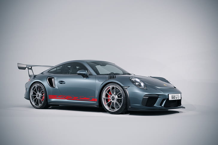 Porsche 911 GT3 RS, car, simple background, vehicle, Porsche, HD wallpaper