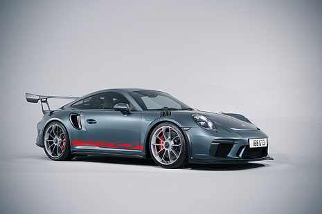 Porsche 911 GT3 RS, суперкар, простой фон, средство передвижения, Porsche, HD обои HD wallpaper