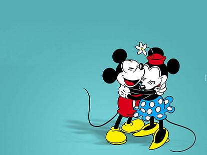 Mickey Mouse, Lovely Cartoon, Classic, Hug, mickey mouse, lovely cartoon, classic, hug, HD wallpaper HD wallpaper