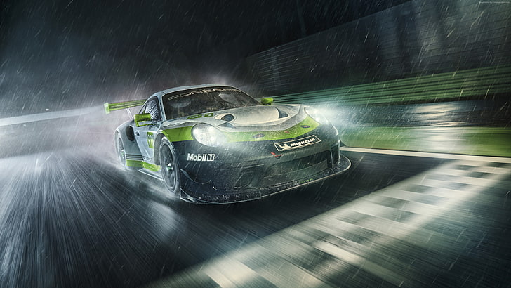 4K, Porsche 911 GT3 R, samochody 2018, Tapety HD