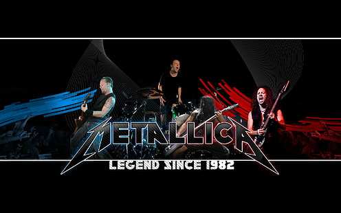 Metallica digital wallpaper, metallica, members, show, name, graphics, HD wallpaper HD wallpaper