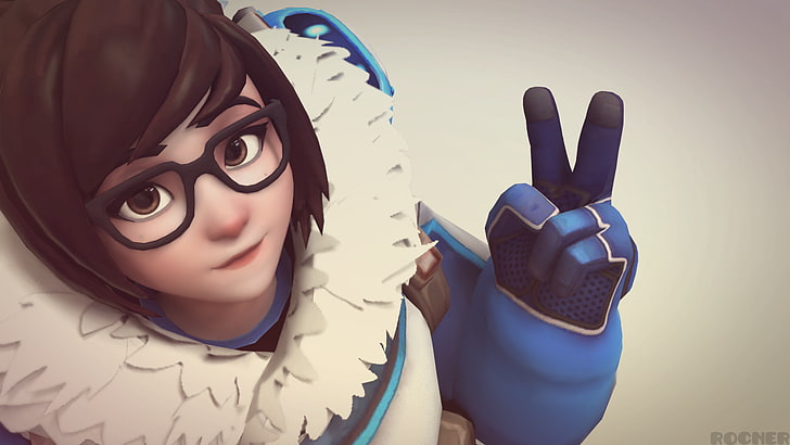 Mei (Overwatch), Overwatch, แว่นตา, สีน้ำตาล, วอลล์เปเปอร์ HD