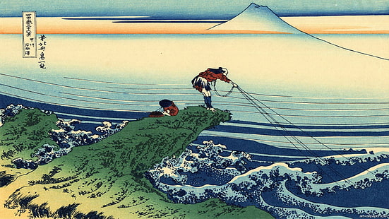 Hokusai, lansekap, Jepang, balok kayu, Wallpaper HD HD wallpaper