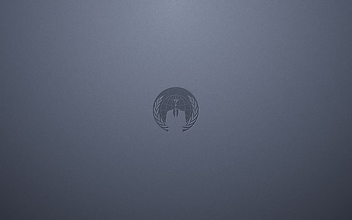 кръгло сиво лого, Anonymous, хакери, HD тапет HD wallpaper