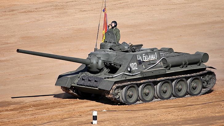 SU-85, tank, Rusia, Uni Soviet, Uni Soviet, tank perusak, Wallpaper HD