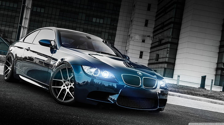 blå BMW coupe, BMW, bil, fordon, HD tapet