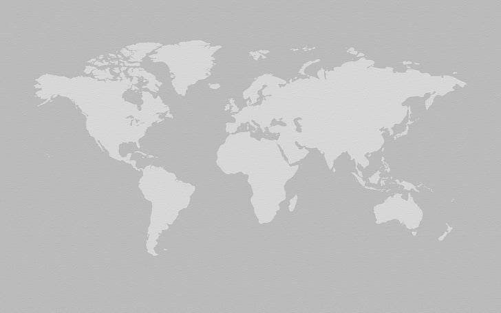 الأرض ، العالم ، القارات ، خلفية رمادية ، خريطة العالم، خلفية HD