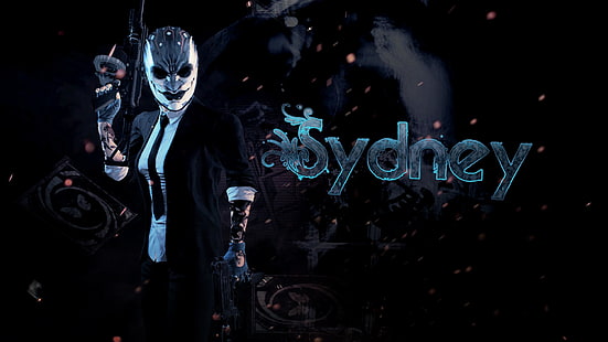 czarno-szara tkanina z nadrukiem czaszki, Payday 2, Tapety HD HD wallpaper