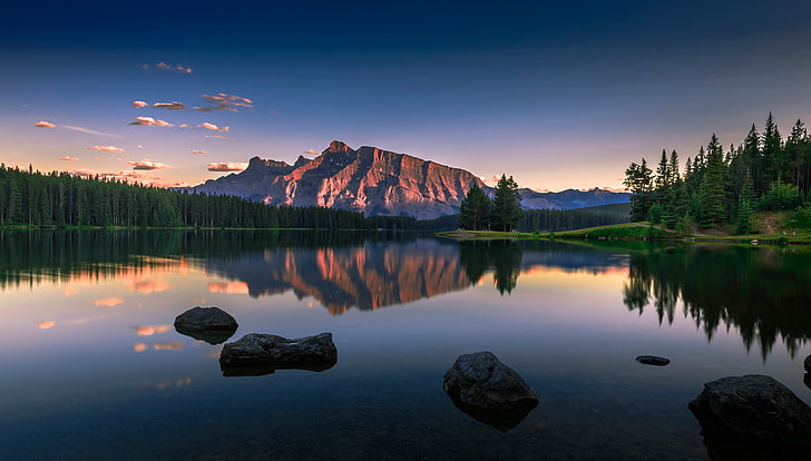lake, Canada, Serenity, Two Jack Lake, HD wallpaper