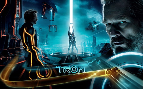 Papel de parede de filme de Tron Legacy, Tron Legacy, Tron, O trono, Jeff Bridges, HD papel de parede HD wallpaper