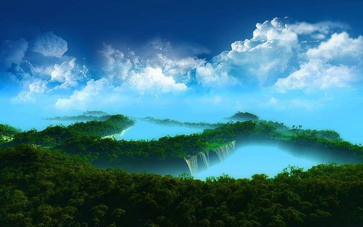 Zypresse-Ausblick, Natur, Insel, 3d und Zusammenfassung, HD-Hintergrundbild