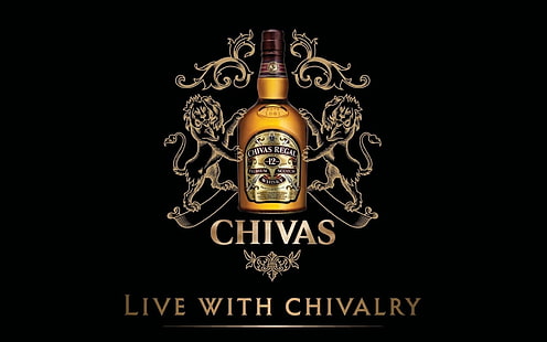 whisky, boisson, Chivas Regal, fond noir, Fond d'écran HD HD wallpaper