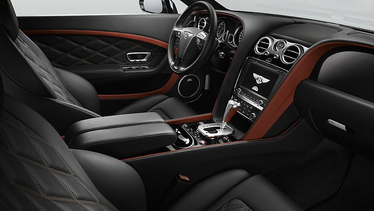 Ford Mustang car steering wheel and bucket seats, bentley continental gt speed, coupe, luxery, interior, HD wallpaper