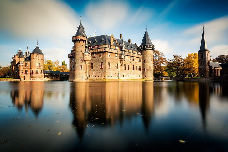 castle, Netherlands, Holland, Utrecht, De Haar Castle, HD wallpaper