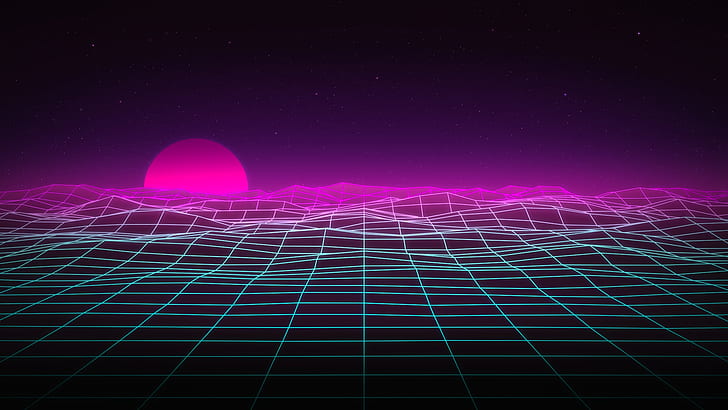 The sun, Music, Space, Background, Neon, 80's, Synth, Retrowave, Synthwave, New Retro Wave, Futuresynth, Sintav, Retrouve, Outrun, di Frozenskull, Sfondo HD