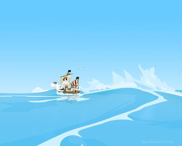 Going Merry, One Piece, аниме, HD тапет