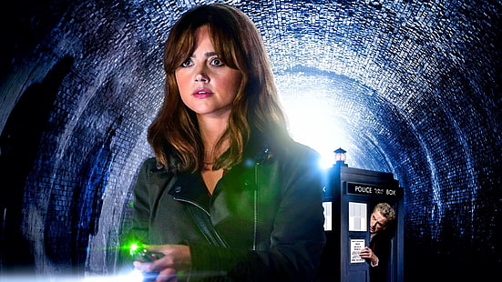 TV-show, Doctor Who, Clara Oswald, Jenna Coleman, Peter Capaldi, Tardis, HD tapet HD wallpaper